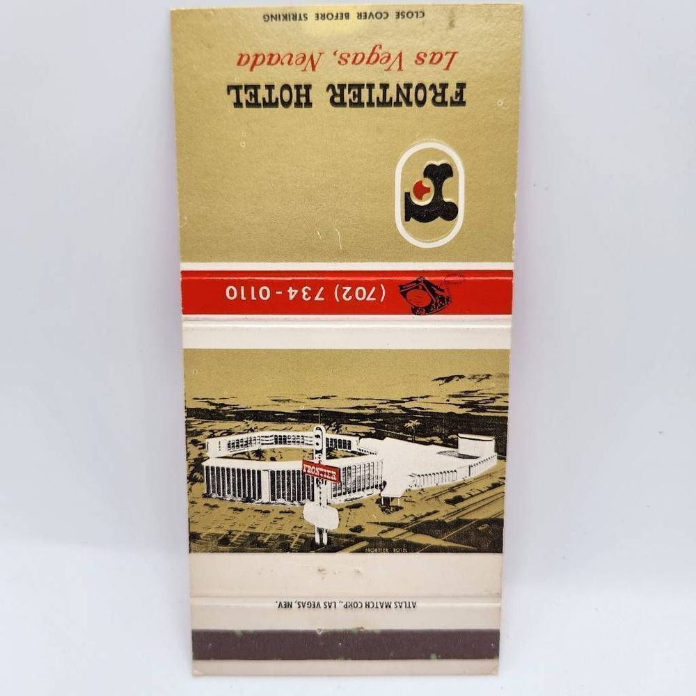 Vintage Matchbook Frontier Hotel Casino Las Vegas Nevada Howard Hughes Memorabil